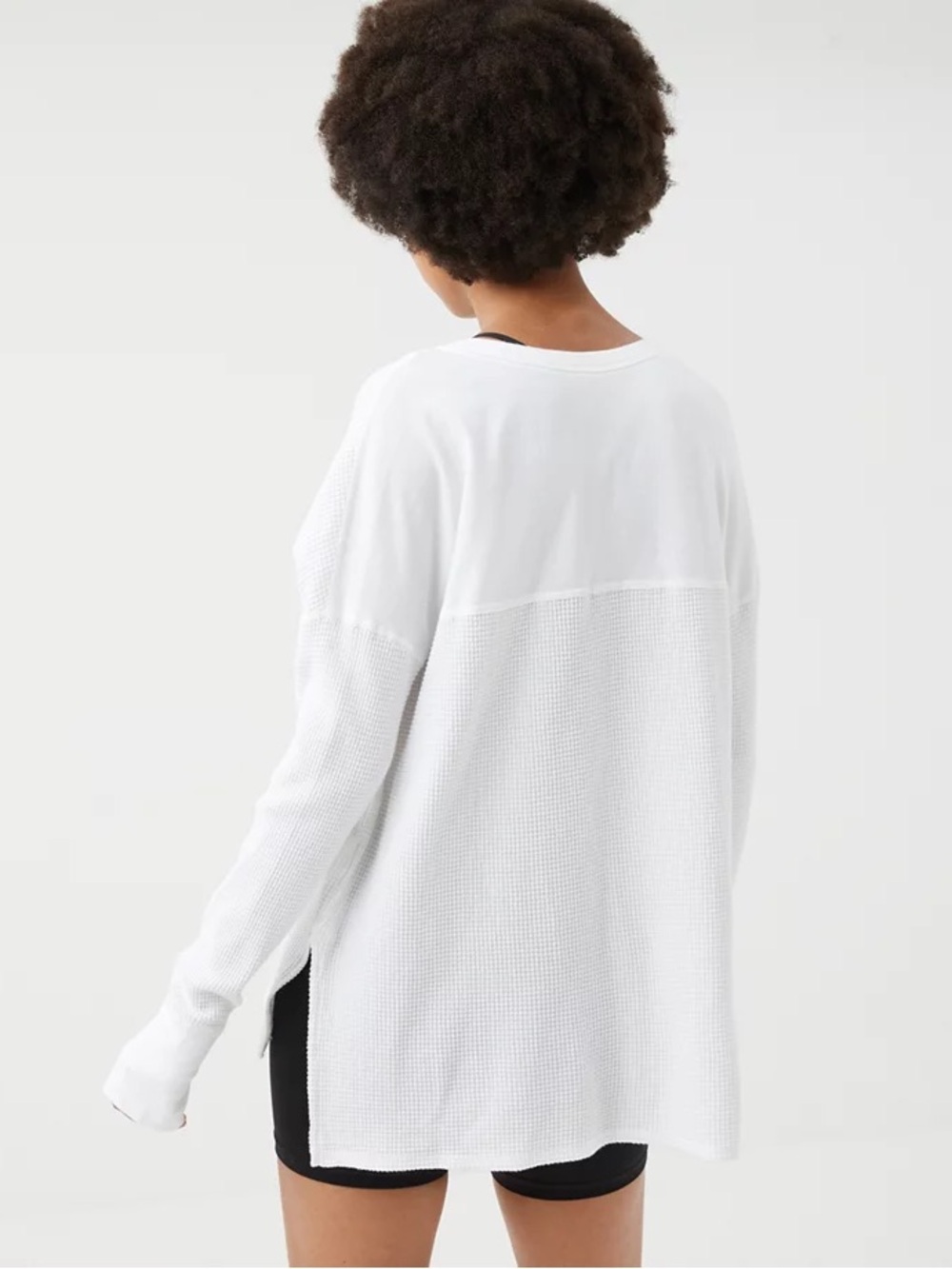 Offline by Aerie Wow Waffle Knit Henley Long Sleeve T-Shirt Large Cotton - Picture 4 of 11